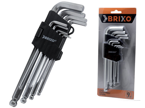 Chiavi esagonali sfera Brixo serie 9 Pz. Prezzo per serie.