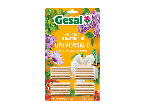 Concime universale in bastoncini Gesal blister 20 pz. Prezzo per Pezzo.