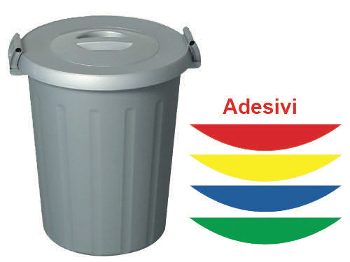 Bidoni con coperchio e manici raccolta differenziata. Prezzo per Pezzo.