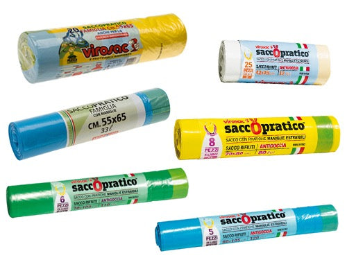 Buste pattumiera saccopratico raccolta differenziata. Prezzo per Confezione.