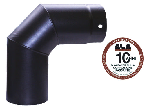 Gomiti chiusi 90° Ala Smalto Top per stufe. Prezzo per Pezzo.