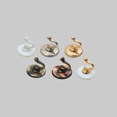 GANCIO MULTIUSO 'SMERALDO' Ø mm 30 - Bianco/oro. Prezzo per Pezzo.