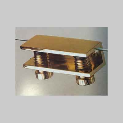 MENSOLINA REGGIVETRO A MORSETTO mm 25x25 - Ottone nichelato. Prezzo per Pezzo.