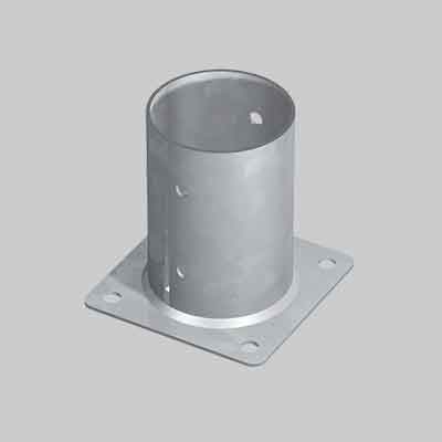 SUPPORTO A PAVIMENTO PER PALI 'TR2' Ø 80x150h - Base 150 mm. Prezzo per Pezzo.
