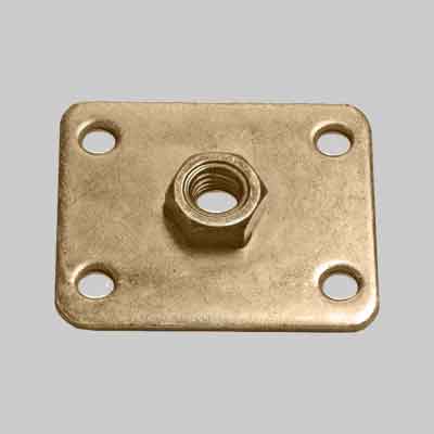 PIASTRA CON DADO SALDATO M12 - mm 50x60x3. Prezzo per Pezzo.