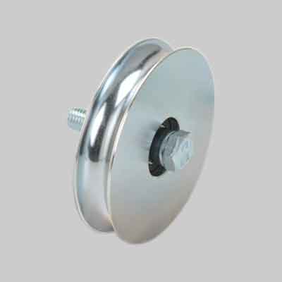 RUOTA CON BULLONE PER CANCELLI GOLA TONDA mm 140. Prezzo per Pezzo.