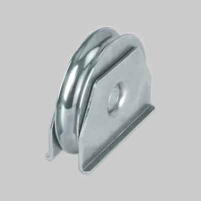 RUOTA CON SUPPORTO LATERALE PER CANCELLI GOLA TONDA mm 120. Prezzo per Pezzo.