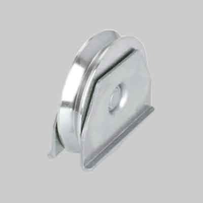 RUOTA CON SUPPORTO LATERALE PER CANCELLI GOLA Y A 2 CUSCINETTI mm 140. Prezzo per Pezzo.
