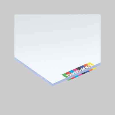 VETRO SINTETICO LISCIO TRASPARENTE mm 1250x500 - spess. 2 mm. Prezzo per Pezzo.