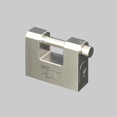 LUCCHETTO RETTANGOLARE PER SERRANDA 'CLARUS' ISEO mm 84. Prezzo per Pezzo.