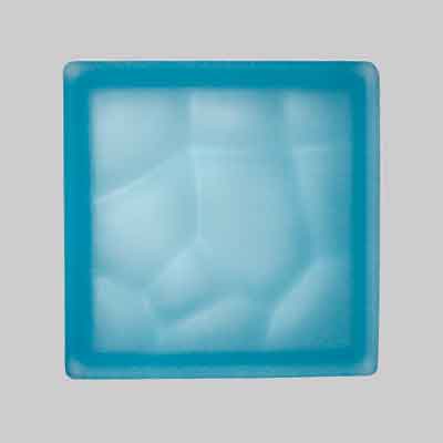 VETROMATTONE ONDULATO CELESTE SATINATO cm 19x19x8. Prezzo per Pezzo.