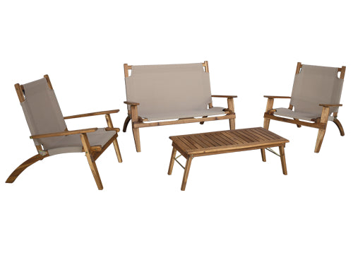 Set Garden Wood Cotton Club Samba divano tavolo poltrone. Prezzo per Pezzo.