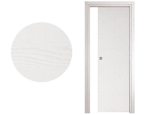 Porte scorrevoli e kit telaio frassino bianchi. 2100 x 700 mm Prezzo per Pezzo.