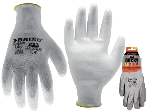 Guanti Brixo Rocky Poliestere/PU. Prezzo per paio.