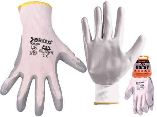 Guanti Brixo Rocky Poliestere/Nitrile. Prezzo per paio.