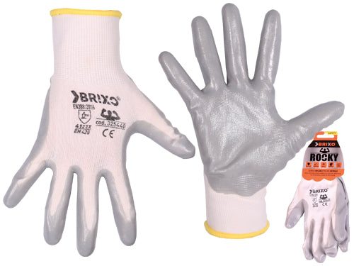 Guanti Brixo Rocky Nylon/Nitrile. Prezzo per paio.