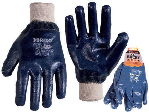 Guanti Brixo Rocky NBR/Polsini cotone Jersey. Prezzo per paio.