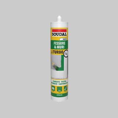 SILICONE ACRILICO 'TURBO' SOUDAL ml 300 - Bianco. Prezzo per Pezzo.