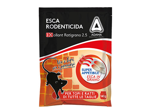 Topicida Kollant Ratigrano 2.5 Esca in grano rosso. Prezzo per Pezzo.
