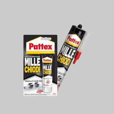 COLLA DI MONTAGGIO 'MILLECHIODI' TRASPARENTE gr 310 in cartuccia. Prezzo per Pezzo.