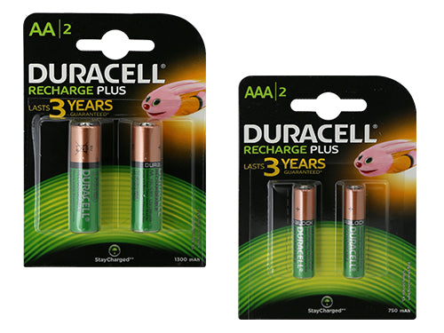 Pile Duracell ricaricabili Stilo e Ministilo. Prezzo per blister.