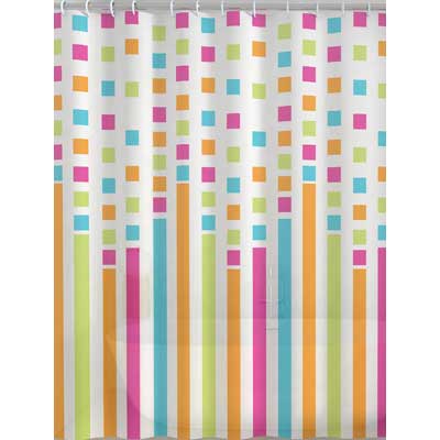 TENDA DOCCIA IN PEVA 'PARTY' cm 240x200 Multicolore. Prezzo per Pezzo.