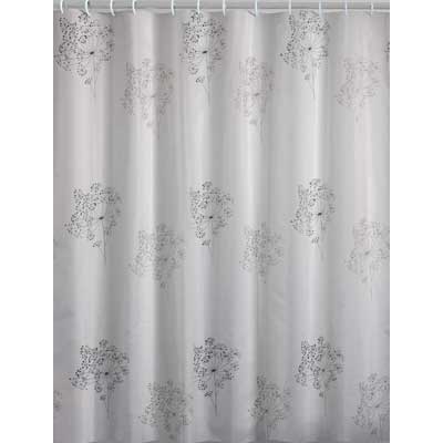 TENDA DOCCIA IN POLIESTERE 'PARFUME' cm 240x200 Bianco/Nero. Prezzo per Pezzo.