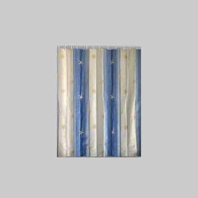 TENDA DOCCIA IN POLIESTERE 'OLTREMARE' cm 240x200 Beige/Azzurro. Prezzo per Pezzo.