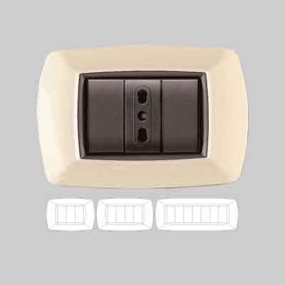 PLACCA COPRINTERRUTTORI AVORIO 'MYLIFE' 7 moduli. Prezzo per Pezzo.