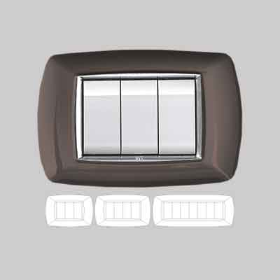 PLACCA COPRINTERRUTTORI ALLUMINIO NOTTE 'MYLIFE' 7 moduli. Prezzo per Pezzo.