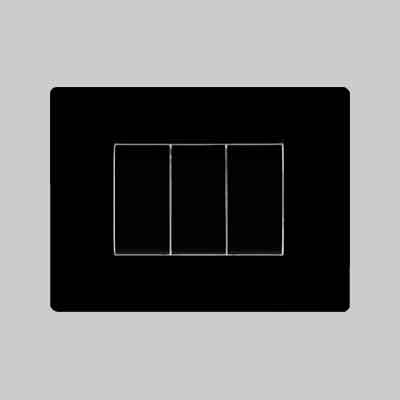 PLACCA COPRINTERRUTTORI NERA 'MYLIFE Q' 3 posti. Prezzo per Pezzo.