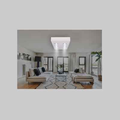 LAMPADARIO PREASSEMBLATO IN CARTONGESSO 3 Faretti, cm 39x78x10h. Prezzo per Pezzo.