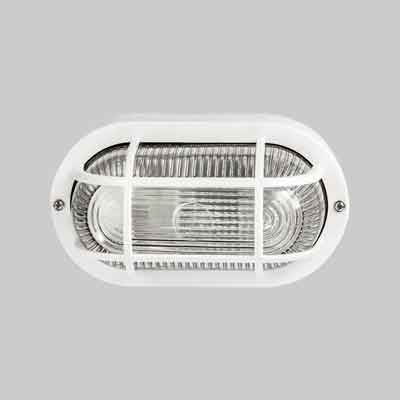 PLAFONIERA OVALE CON GRIGLIA Colore bianco. Prezzo per Pezzo.