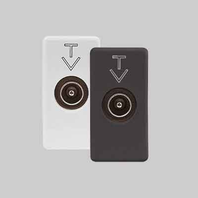 PRESA COASSIALE TV MASCHIO 'SYSTEM' Passante 5dB - Bianco. Prezzo per Pezzo.