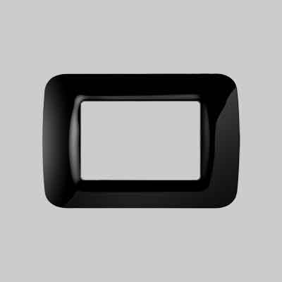 PLACCA COPRINTERRUTTORI NERO TONER 'SYSTEM' 4 posti. Prezzo per Pezzo.
