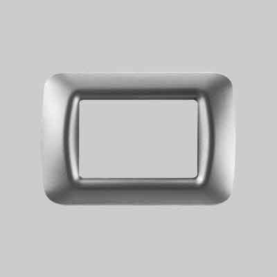 PLACCA COPRINTERRUTTORI TITANIO METALLIZZATO 'SYSTEM' 4 posti. Prezzo per Pezzo.