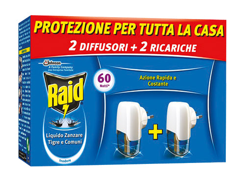 Elettroemanatori antizanzare 60 notti Promo Pack Raid. Prezzo per Pezzo.