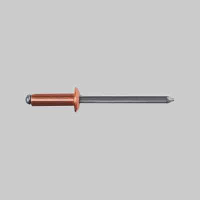 RIVETTO A STRAPPO 'RAME' mm 3,4x8 - Conf. 100 pezzi. Prezzo per Confezione.