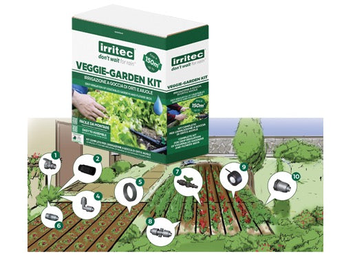 Kit irrigazione a goccia Veggie-Garden Irritec. Prezzo per Pezzo.