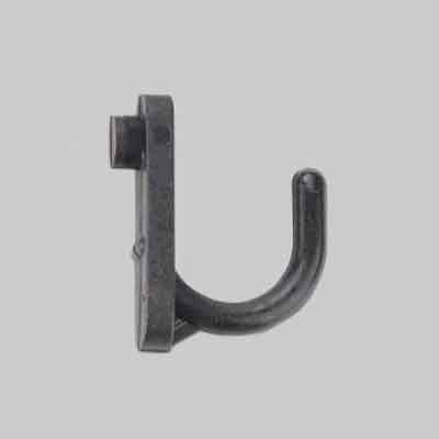 GANCIO PER PANNELLO FORATO 'CURVO' mm 25. Prezzo per Pezzo.