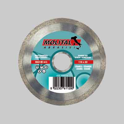 DISCO DIAMANTATO 'CERAMICA' 'MOLITAL' Ø mm 115. Prezzo per Pezzo.