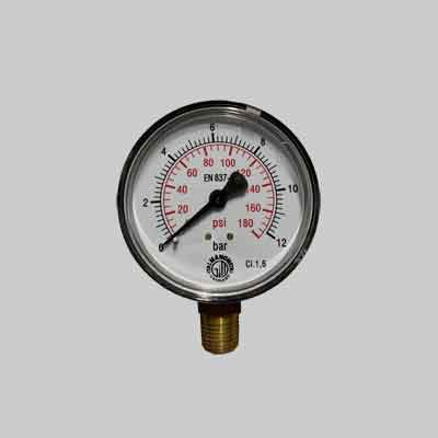 MANOMETRO DI RICAMBIO ATT. RADIALE 1/4" - Scala 0-12 bar. Prezzo per Pezzo.