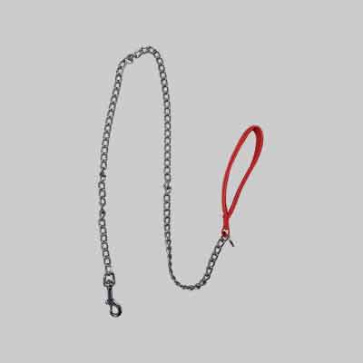 GUINZAGLIO PER CANI CON MANICO IMBOTTITO CON CATENA IDEAL STAR mm 25 x cm 120. Prezzo per Pezzo.