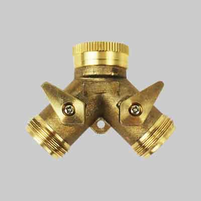 PRESA RUBINETTO IN OTTONE DOPPIA USCITA F3/4" x M3/4" x M3/4". Prezzo per Pezzo.