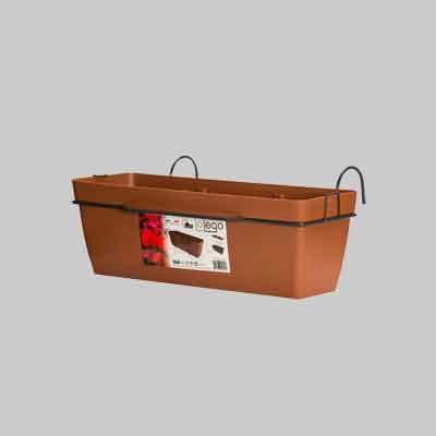 CASSETTA CON BALCONIERA 'LOLEGO' cm 40x29x18h - col. Terracotta. Prezzo per Pezzo.