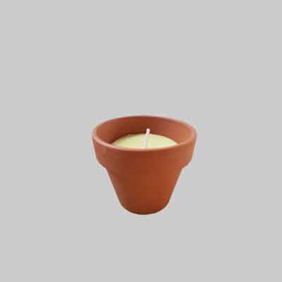 KIT CANDELE ALLA CITRONELLA IN TERRACOTTA Ø cm 6x6h - conf. 6 pezzi. Prezzo per Confezione.
