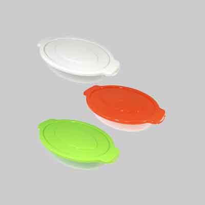 KIT CONTENITORI OVALI 'BIG' lt 1,15, cm 22x16 - Conf. 3 pezzi. Prezzo per Confezione.