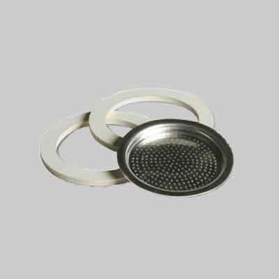 FILTRO E GUARNIZIONI PER CAFFETTIERA 1 tazza. Prezzo per Pezzo.