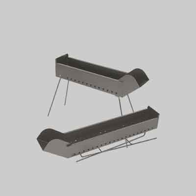 CUOCI SPIEDINI A CARBONELLA 'FILOTEO' cm 80x14x65h. Prezzo per Pezzo.