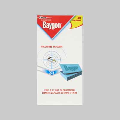 BAYGON PIASTRINE ANTIZANZARE TERMATE Conf. 30 pezzi. Prezzo per Confezione.